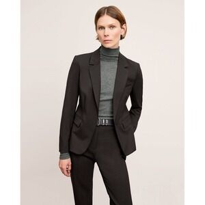 MM‎ LaFleur Yasmine Blazer Womens 4 Black Italian Wool Stretch Business Luxury